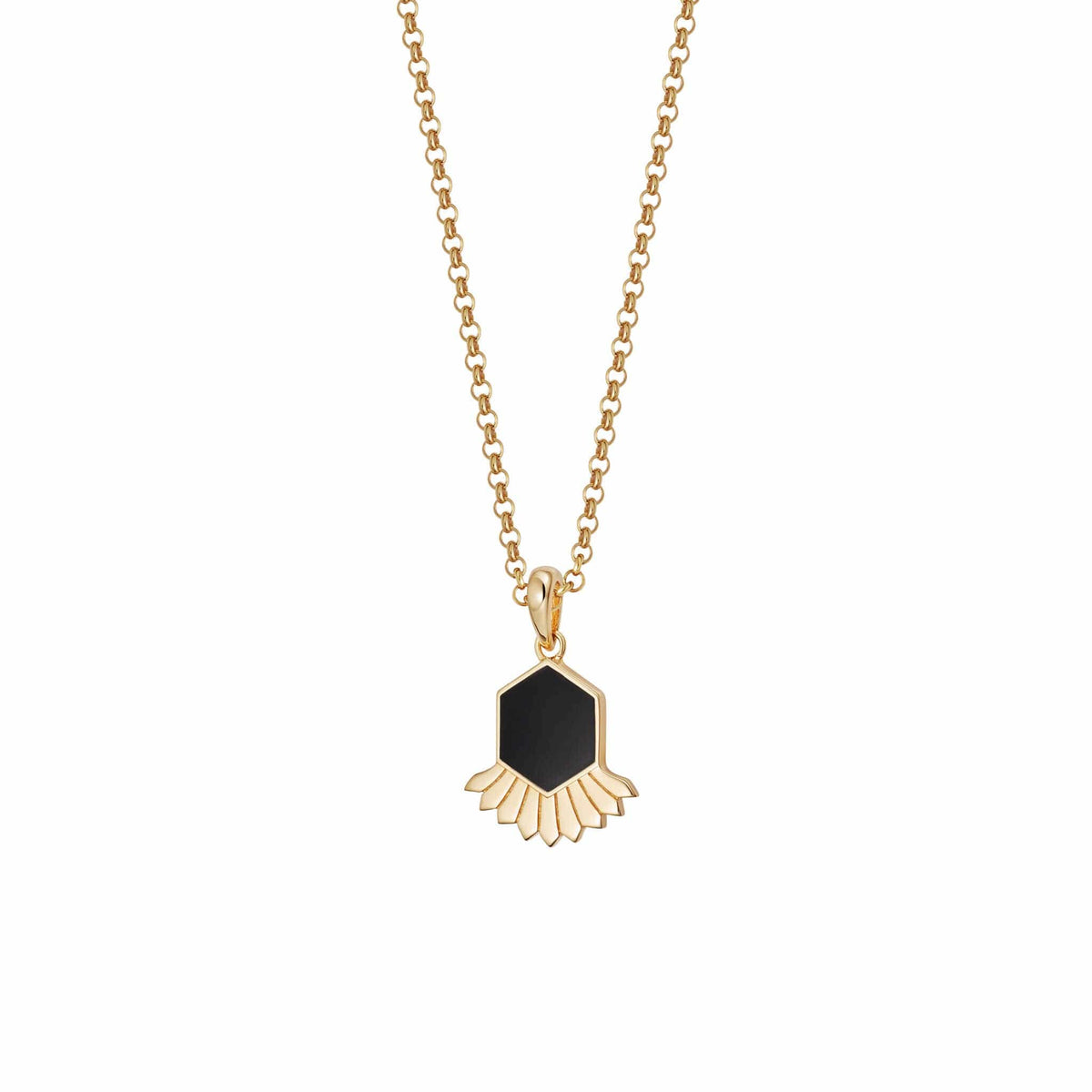 Hexagon Fan Necklace 18ct Gold Plate – Daisy London