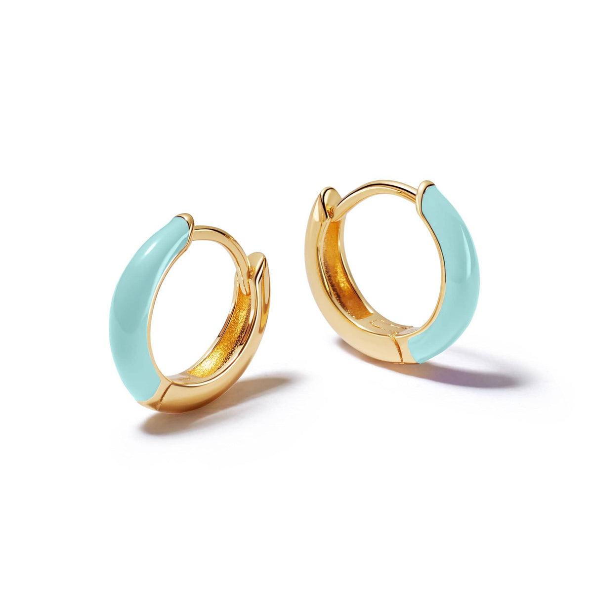 Turquoise huggie hoop deals earrings