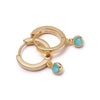 Amazonite Healing Huggie Hoop Earrings 18ct Gold Plate