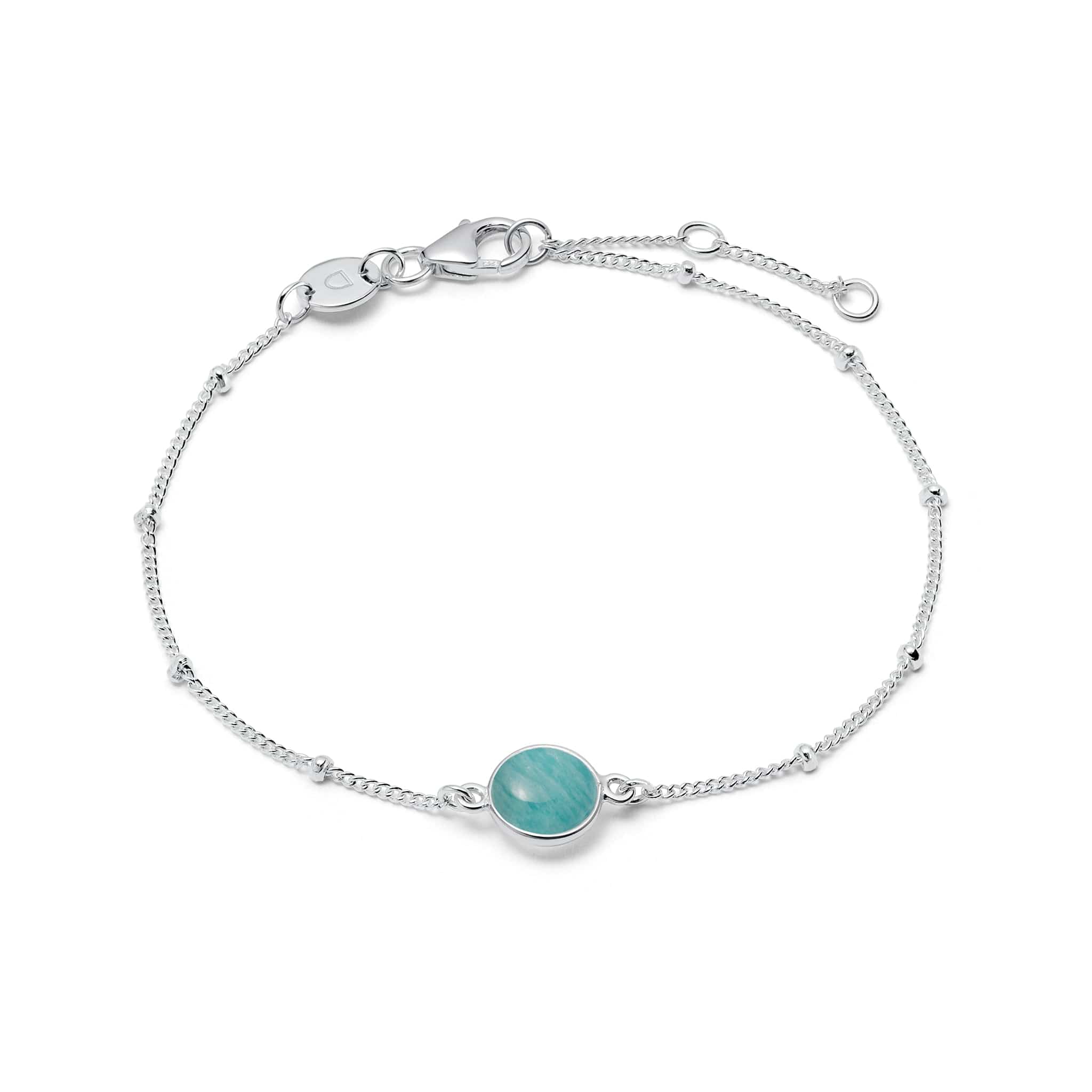 Amazonite Healing Stone Bobble Bracelet Sterling Silver