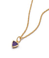 Amethyst February Birthstone Charm Necklace 18ct Gold Plate