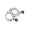 Amethyst Healing Huggie Hoop Earrings Sterling Silver