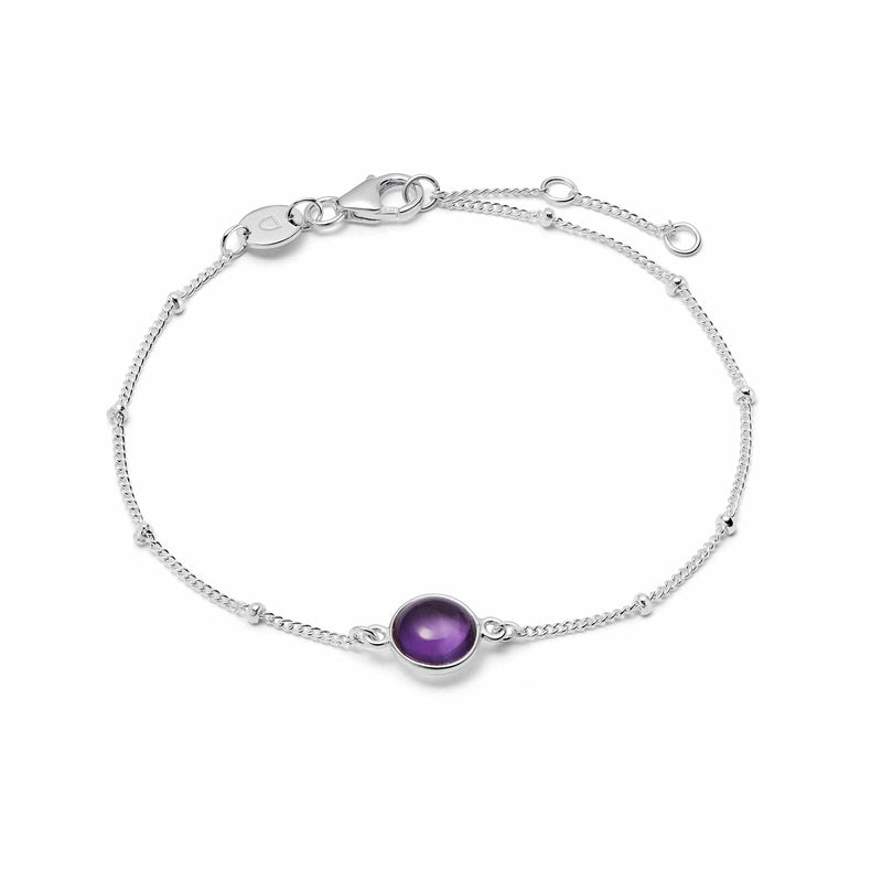 Amethyst Healing Stone Bobble Bracelet Sterling Silver recommended