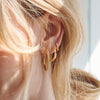 Bar & Ball Midi Hoop Earrings 18ct Gold Plate