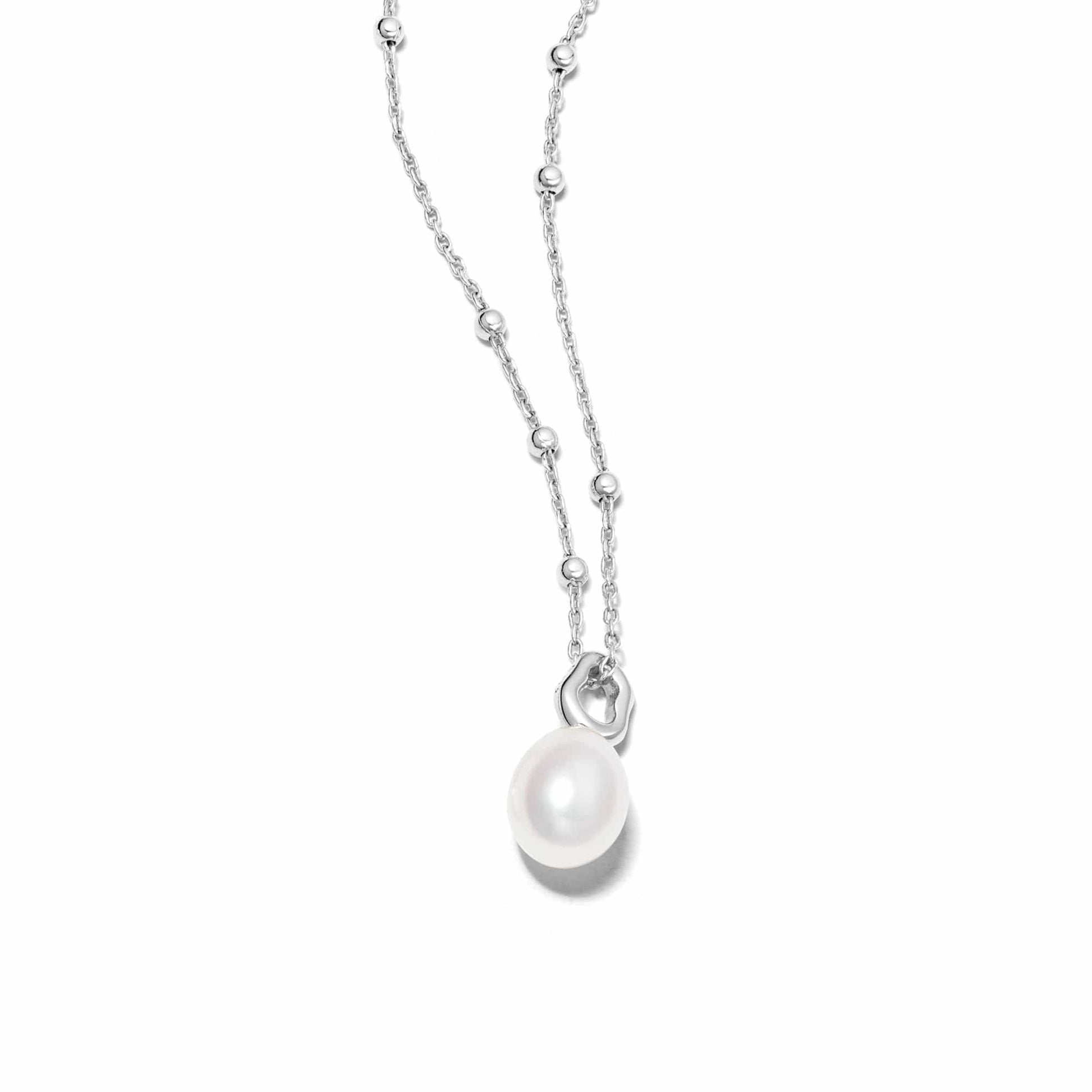 Baroque Pearl Pendant Necklace Sterling Silver