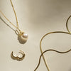 Baroque Pearl Shell Necklace 18ct Gold Plate