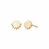 Beaded Disc Stud Earrings 18Ct Gold Plate