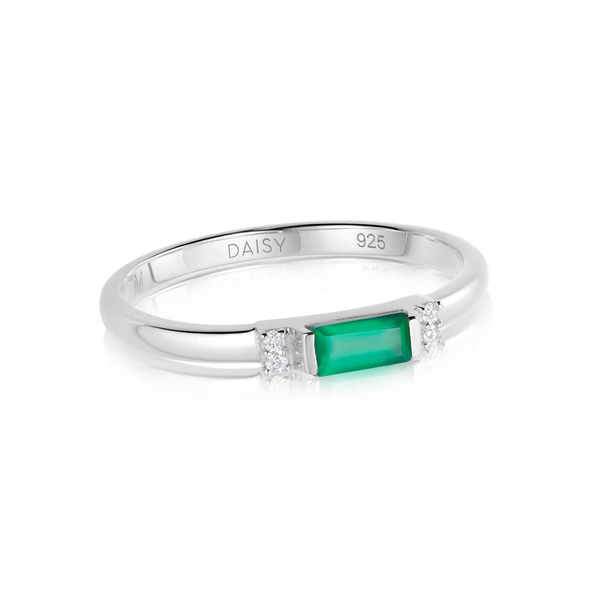 Beloved Fine Green Onyx Band Ring Sterling Silver