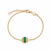 Beloved Green Onyx Baguette Bracelet 18ct Gold Plate