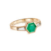 Beloved Green Onyx Hexagon Ring 18ct Gold Plate