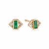 Beloved Green Onyx Stud Earrings 18ct Gold Plate