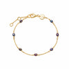 Black Seed Pearl Chain Bracelet 18ct Gold Plate