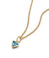 Blue Topaz December Birthstone Charm Necklace 18ct Gold Plate