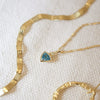 Blue Topaz December Birthstone Charm Necklace 18ct Gold Plate