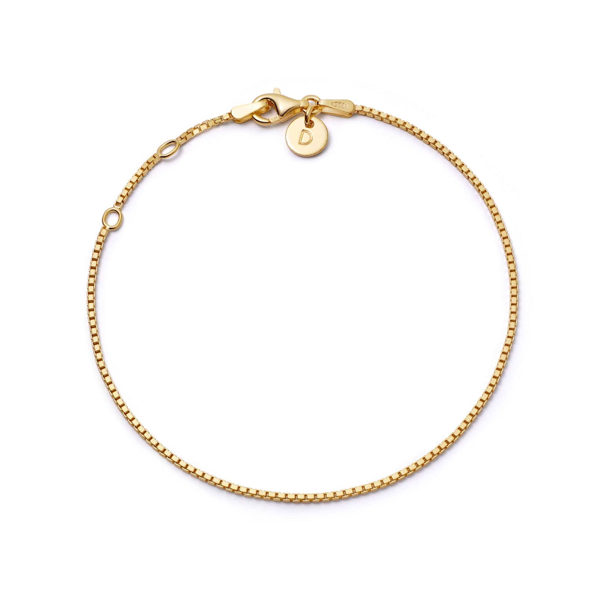 Box Layering Chain Bracelet 18ct Gold Plate