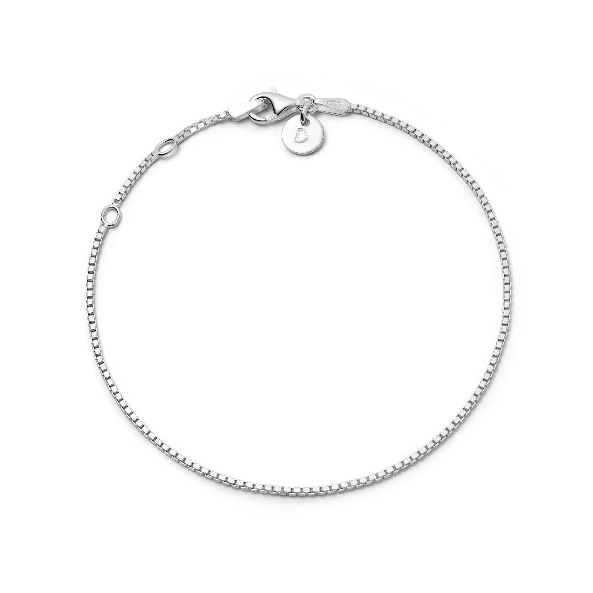 Box Layering Chain Bracelet Sterling Silver