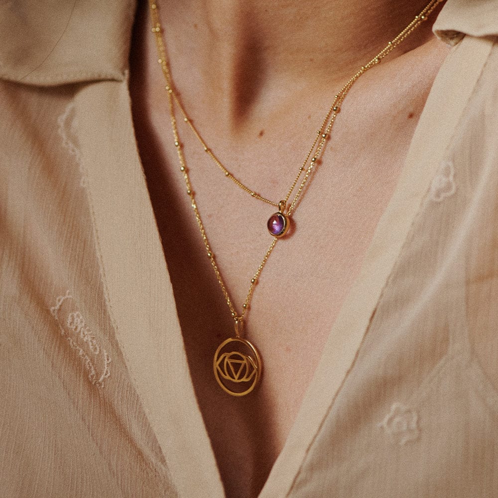 Brow Chakra Necklace 18ct Gold Plate