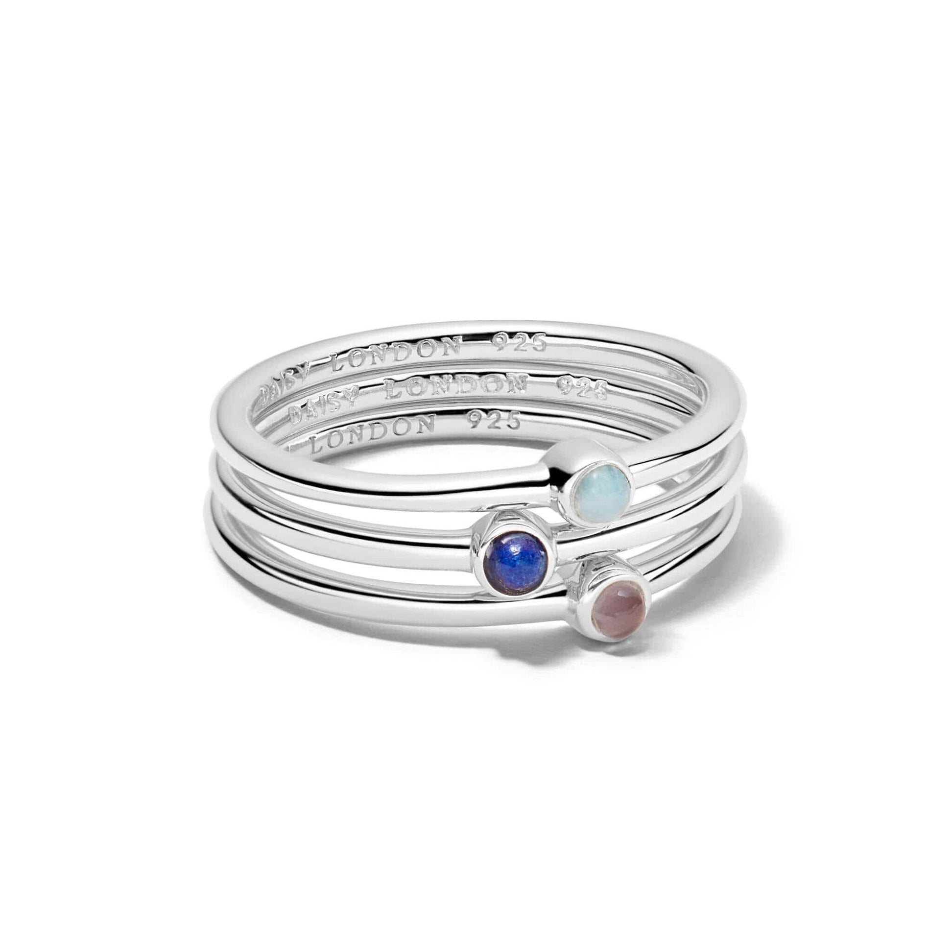 Calming Love Ring Stack Sterling Silver