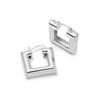 Polly Sayer Chubby Square Hoop Earrings Silver Plate