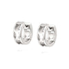 Chunky Huggie Hoop Earrings Sterling Silver