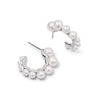 Chunky Pearl Hoop Earrings Sterling Silver