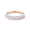 Chunky Pearl Band Ring 18ct Gold Plate