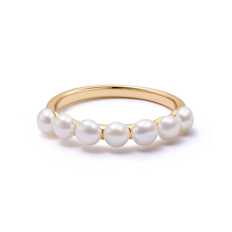 Chunky Pearl Band Ring 18ct Gold Plate recommended