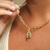 Shrimps Clover Charm Chunky Necklace 18ct Gold Plate