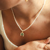 Shrimps Clover Charm Pearl Necklace 18ct Gold Plate