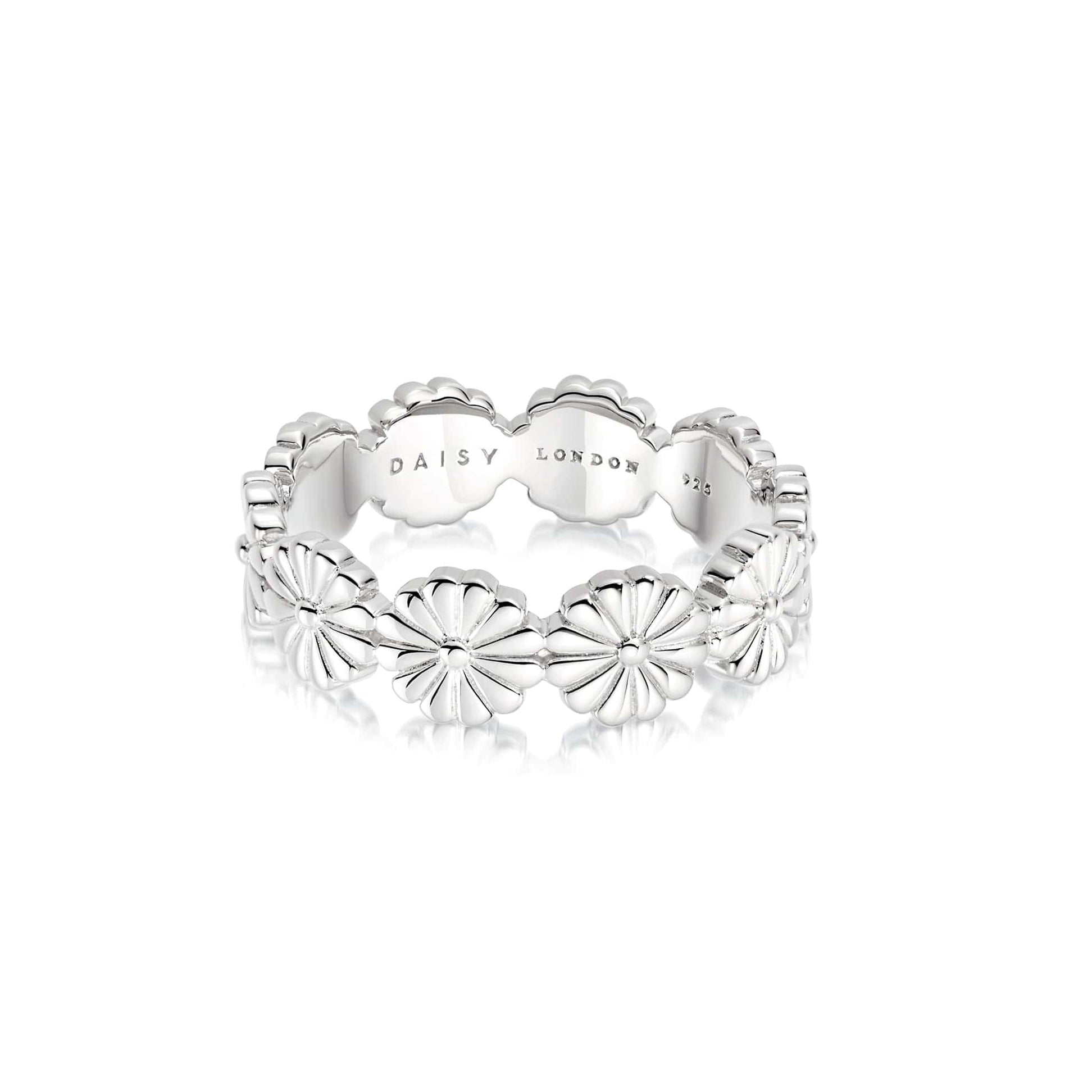 Daisy Bloom Crown Band Ring Sterling Silver