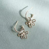 Daisy Bow Drop Earrings Sterling Silver