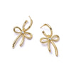 Daisy Bow Large Drop Earrings 18ct Gold Plate