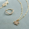 Daisy Bow Pendant Necklace 18ct Gold Plate