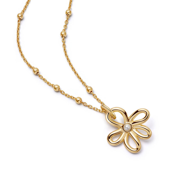 Daisy Bow Pendant Necklace 18ct Gold Plate recommended