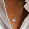 Daisy Bow Pendant Necklace Sterling Silver