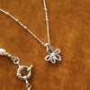 Daisy Bow Pendant Necklace Sterling Silver