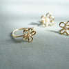 Daisy Bow Ring 18ct Gold Plate