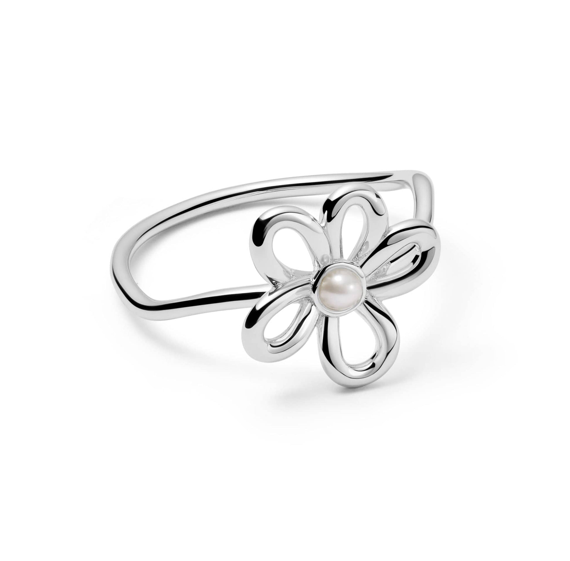 Daisy Bow Ring Sterling Silver