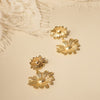 Double Daisy Flower Earrings 18ct Gold Plate