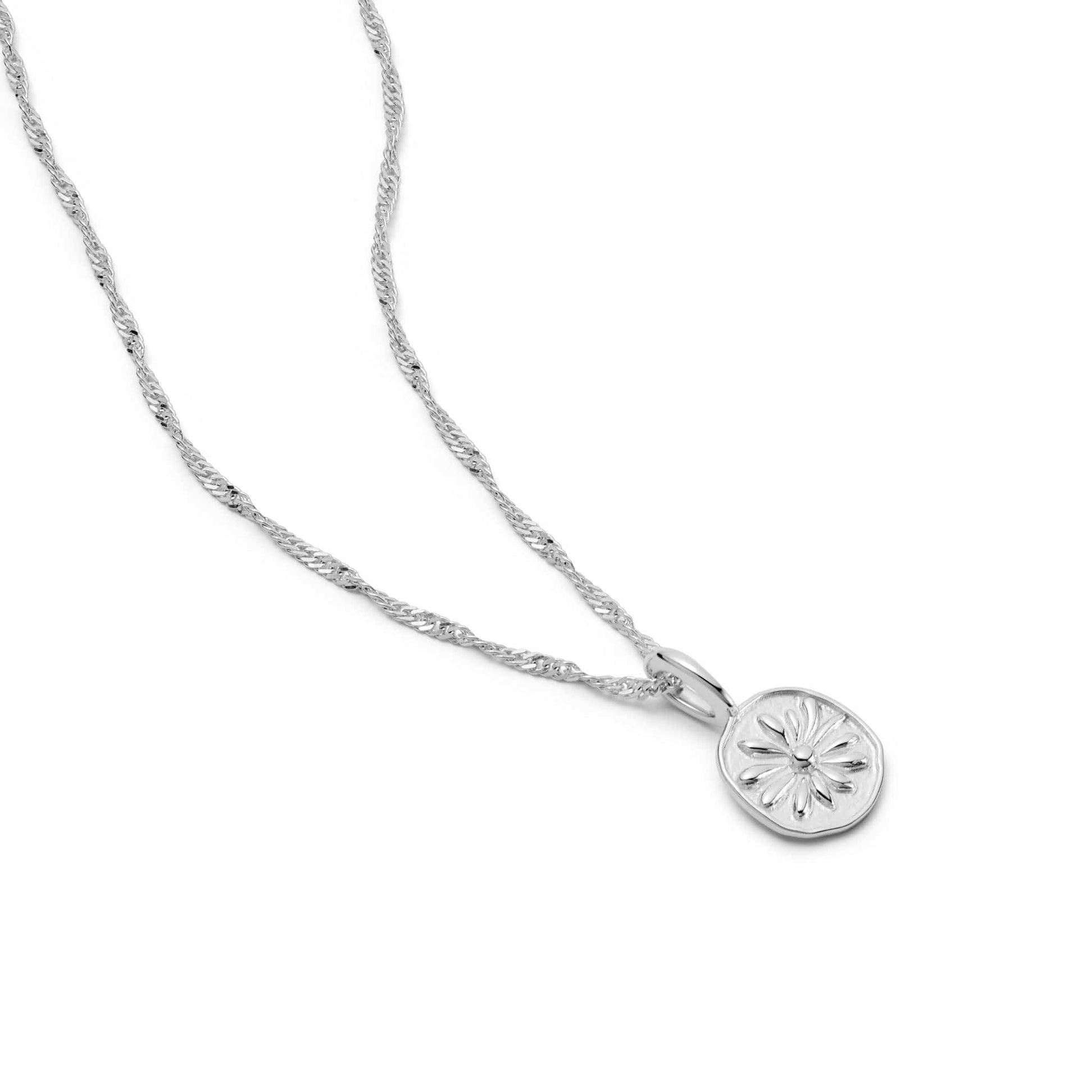 Daisy Flower Necklace Sterling Silver