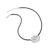 Daisy Large Cord Flower Necklace Sterling Silver