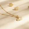 Daisy Mother of Pearl Flower Necklace 18ct Gold Plate