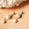 Double Baroque Pearl Drop Earrings 18ct Gold Plate