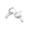 Double Baroque Pearl Hoop Earrings Sterling Silver