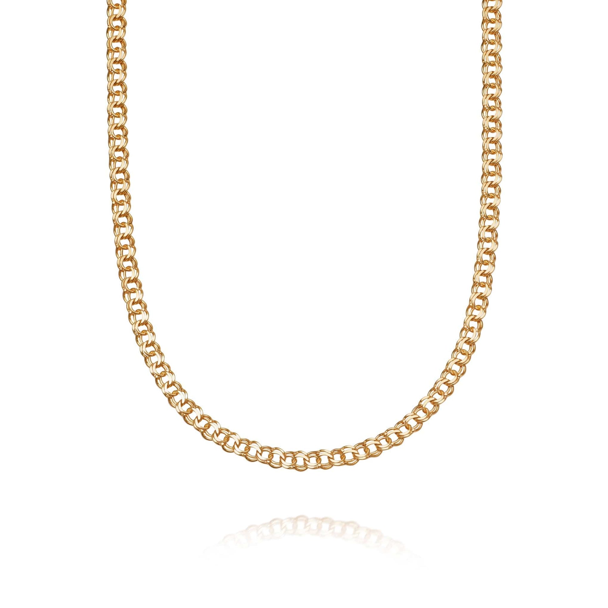 Double Curb Chain Necklace 18ct Gold Plate