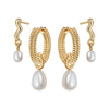 Double Pearl Earring Stack 18ct Gold Plate