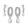 Double Pearl Earring Stack Sterling Silver