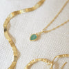 Emerald May Birthstone Charm Necklace 18ct Gold Plate