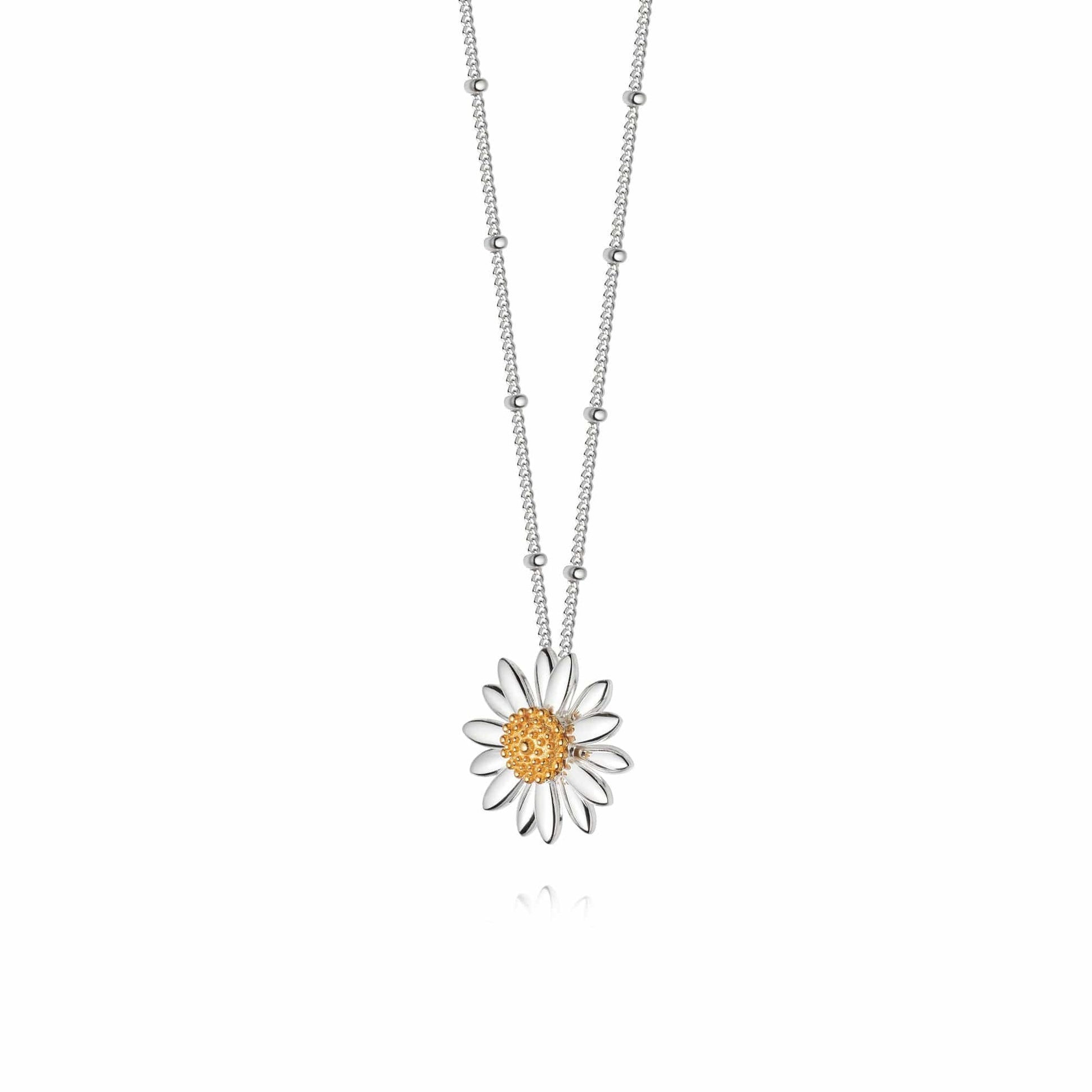 English Daisy Bobble Necklace Sterling Silver