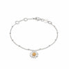 English Daisy Drop Bobble Bracelet Sterling Silver